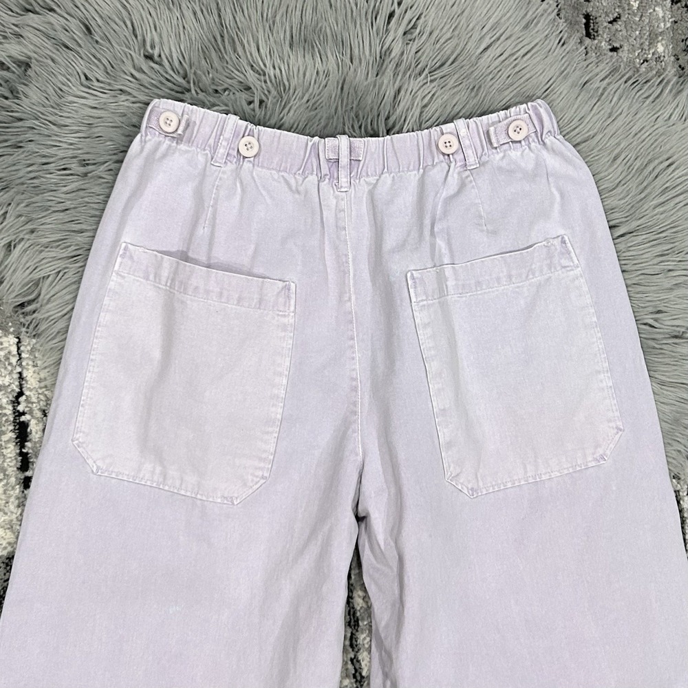 Free People Women's Wide Leg Gaucho Pants Hard Rain Cropped Purple Size 8 - Picture 8 of 9